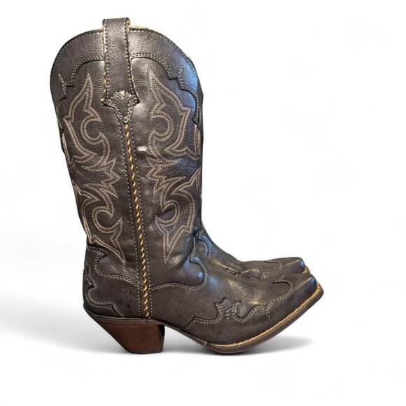 Durango Women’s 12” Western Cowboy Boots RD5514 Size 7M Grey Leather Snip Toe - Picture 1 of 6